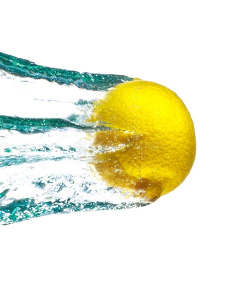 Lemon in Water Splash stock image. Image of drink, bright - 21785421