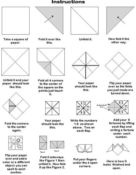 Printable Fortune Teller Instructions