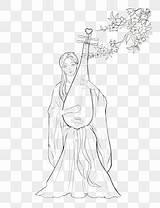 Drawn Line Clipart Vector Hand Drawing Ancient Beauty  sketch template