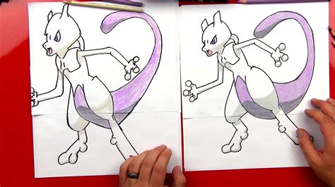 How To Draw Mewtwo from Pokemon - Art For Kids Hub