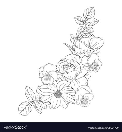 Drawing flowers Royalty Free Vector Image - VectorStock