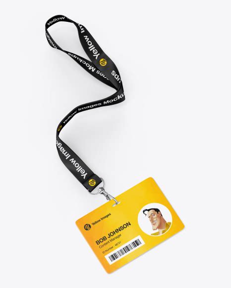 Horizontal ID Card Mockup - Half Side View - Free Download Images High Quality PNG, JPG