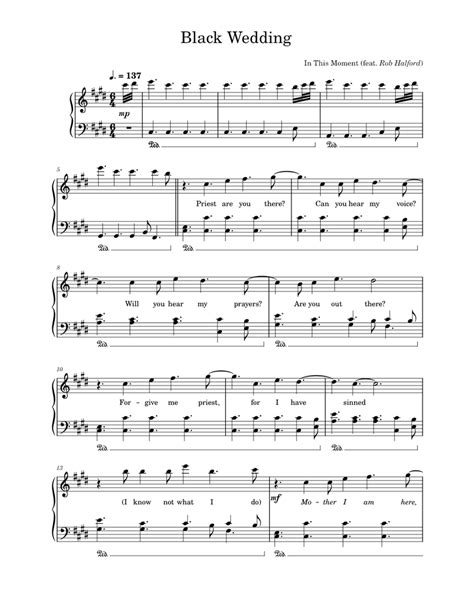 Black wedding – In This Moment (feat. Rob Halford) Sheet music for ...