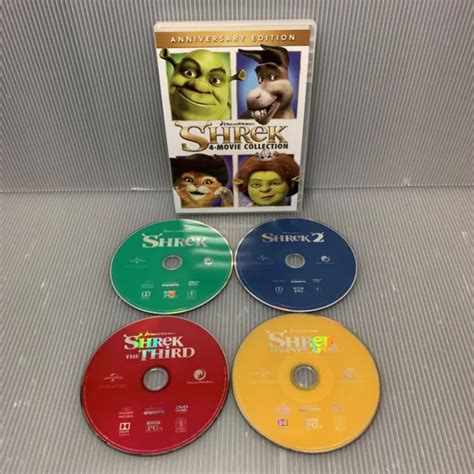 SHREK: 4-MOVIE COLLECTION (4-Disc DVD Set, 2018) Dreamworks Anniversary ...