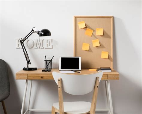 Free Photo | Neat and tidy workspace with tablet on desk