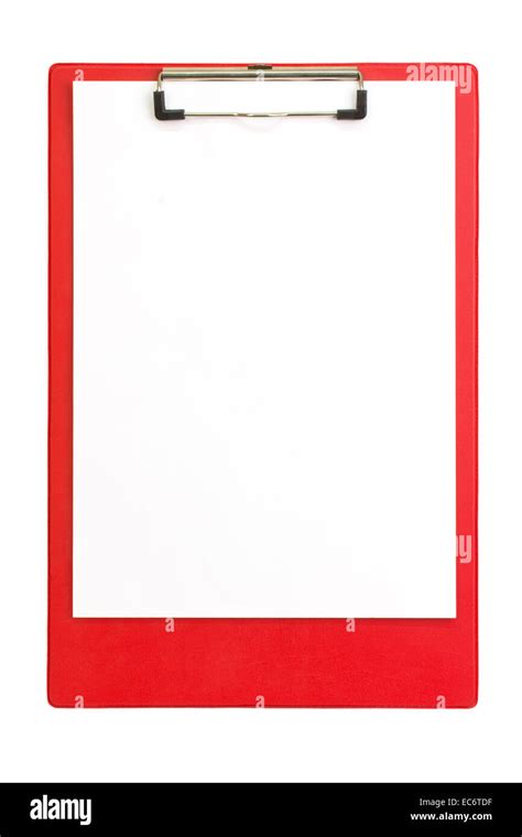 Red clipboard with paper Stock Photo - Alamy