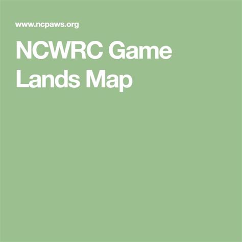 NCWRC Game Lands Map