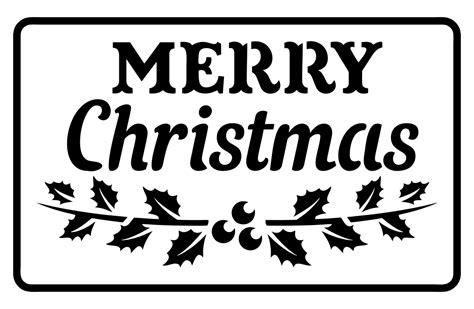 Printable Merry Christmas Stencil