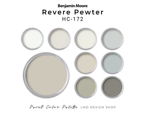 Benjamin Moore Revere Pewter Color Palette