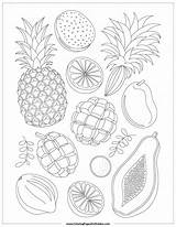 25 Tropical Fruit Coloring Pages Free Printable Fun For Kids sketch template