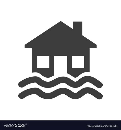 Flood icon on white background Royalty Free Vector Image