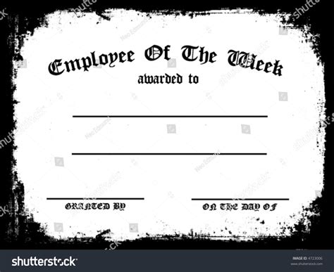 Customizable Employee On Week Certificate Vector Stock Vector 4723006 - Shutterstock