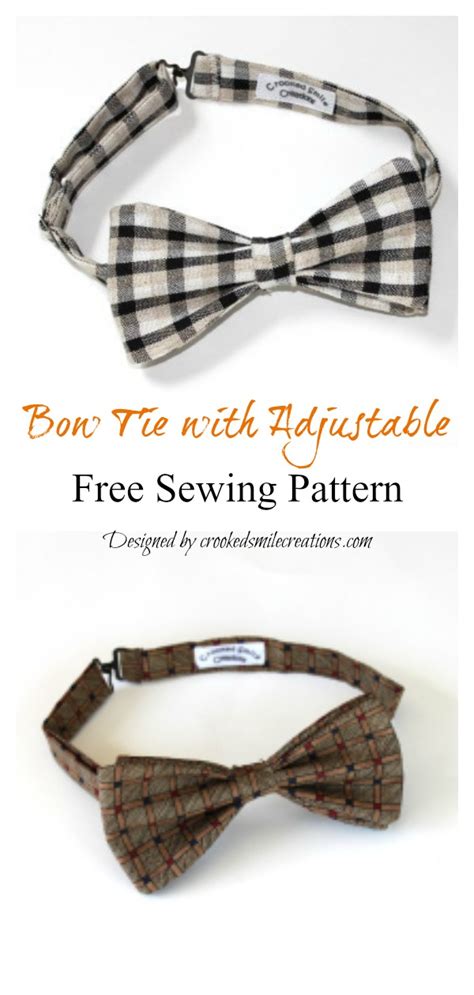 Bow Tie with Adjustable Free Sewing Pattern