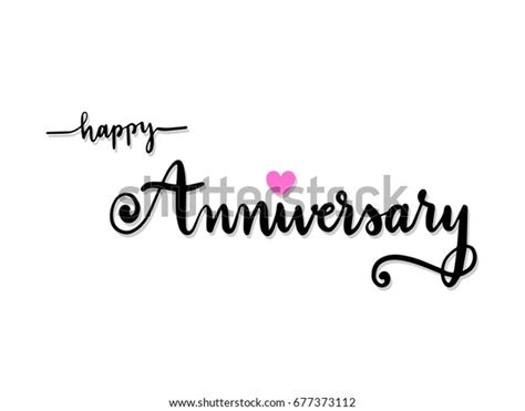 Happy Anniversary Calligraphy Vector Stock Vector (Royalty Free) 677373112