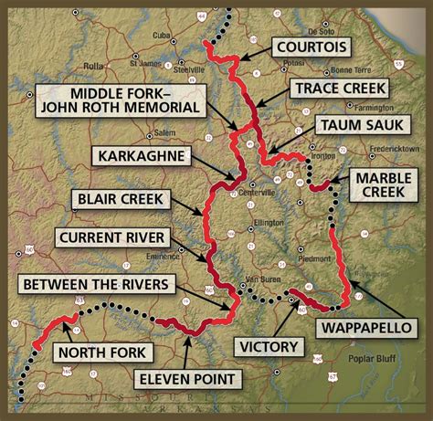 Missouri Hiking Trails Map | Tourist Map Of English