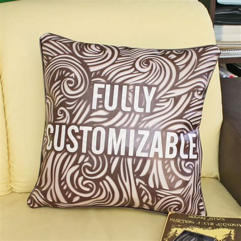 Custom pillow fully printable, faux Leather Pillow Cover, custom ...