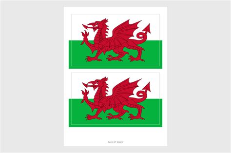 Wales Flag Sticker, Weatherproof Vinyl Welsh Flag Stickers ...