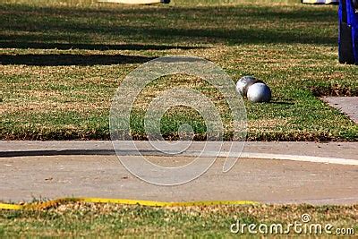 Shot Put Balls Near The Throwing Ring Stock Photo - Image: 52207113