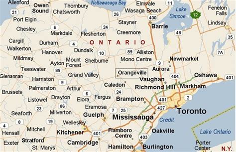 Where is Orangeville, Ontario? see area map & more