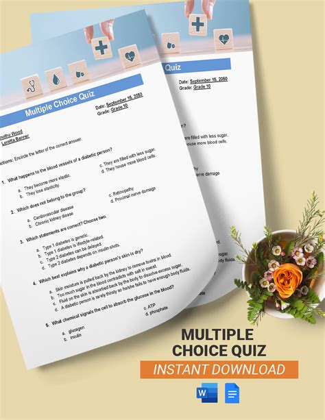 Multiple Choice Quiz Template - Download in Word, Google Docs | Template.net