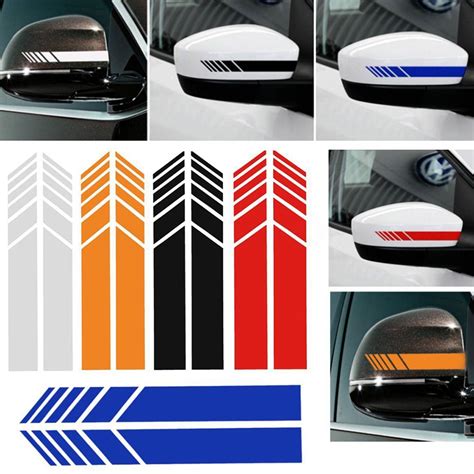 1 Pair Universal Rear View Mirror Stickers Decor DIY Car Body Side ...