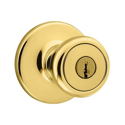 Kwikset Tylo Polished Brass Entry Knob-400T 3 6AL RCS - The Home Depot