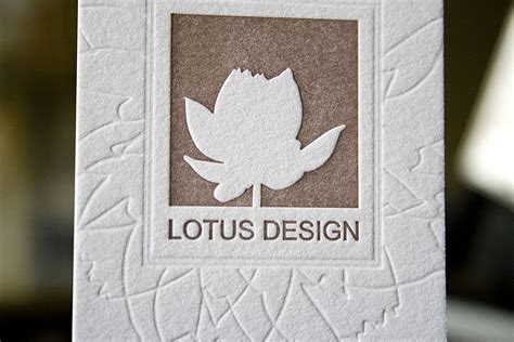 Elegant Letterpress Business Cards for Lotus Design | Fresh Impression Letterpress Studio ...