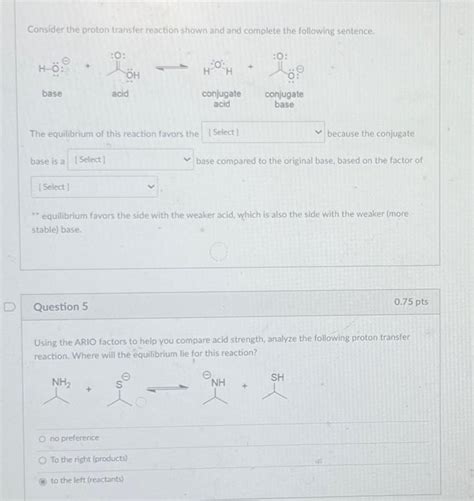 Solved Consider the proton transfer reaction shown and and | Chegg.com