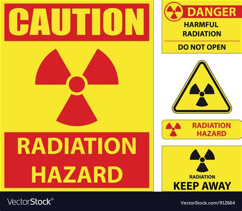 Radiation hazard signs Royalty Free Vector Image