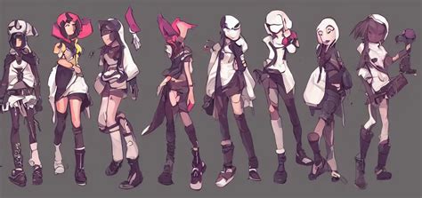 character sheet concept art of female video game | Stable Diffusion