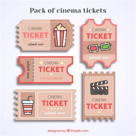 Cinéma Vintage Billets Avec Des Détails Rouges | Vecteur Premium | Paper toys template, Ticket ...