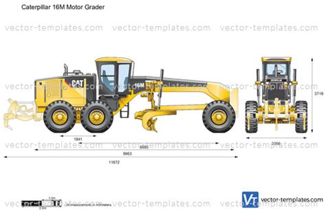 Templates - Construction Equipment - Caterpillar - Caterpillar 16M Motor Grader