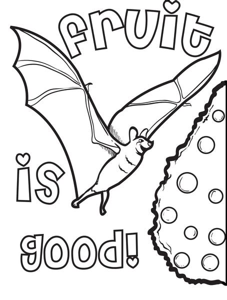 Printable Bat Eating Fruit Coloring Page for Kids – SupplyMe