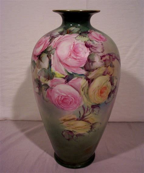 Fabulous Belleek Vase Decorated with Hand Painted Roses | Painting glassware, Hand painted vases ...