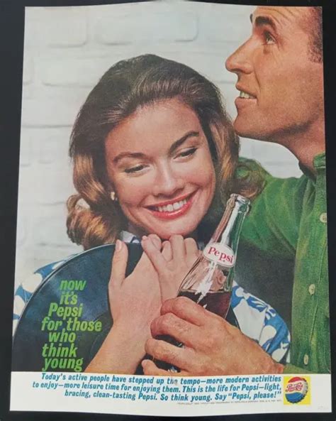 PEPSI COLA FOR those Who Think Young Beautiful Couple 1961 Print Advertisement $13.99 - PicClick