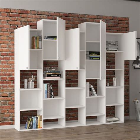 25+ White Geometric Bookcase