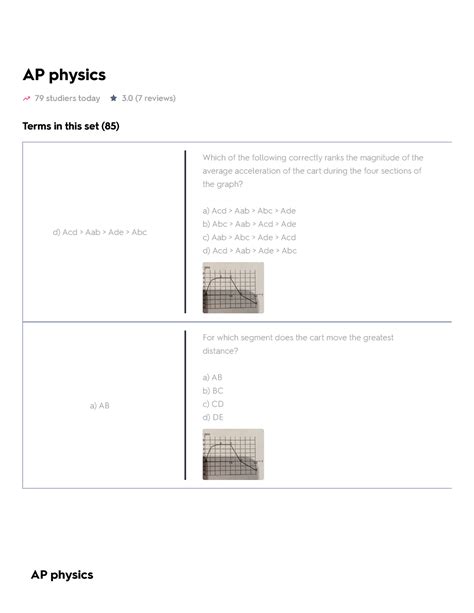 AP physics Flashcards Quizlet - AP physics 79 studiers today 3 (7 reviews) Terms in this set (85 ...