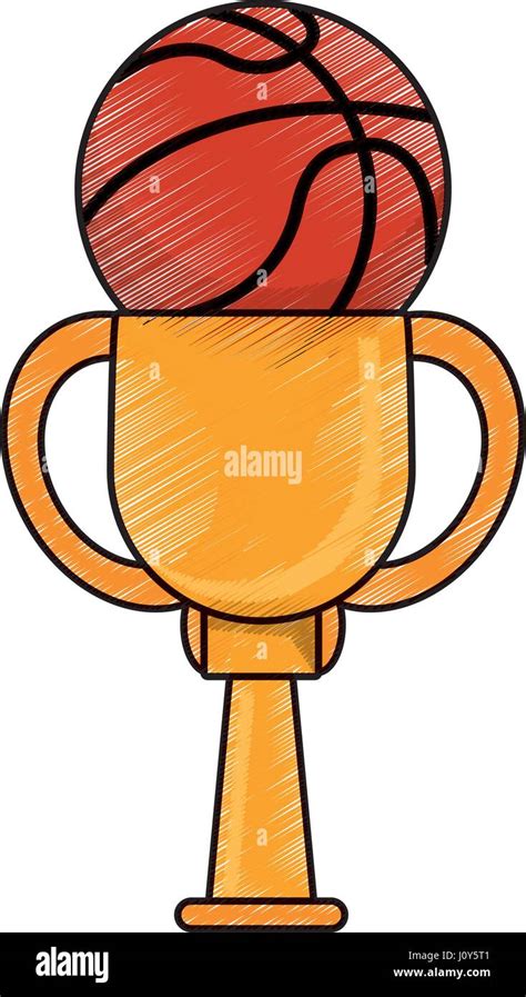 drawing basketball winner cup prize Stock Vector Art & Illustration ...