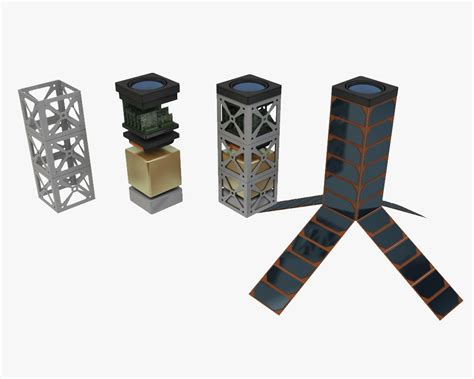 3d satellite sat cube