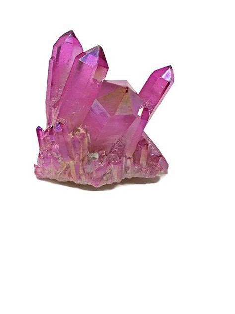 Hot Pink Aura Quartz- Pink Crystal Cluster- Pink Quartz Cluster- Titanium Aura Crystal- Crystal ...