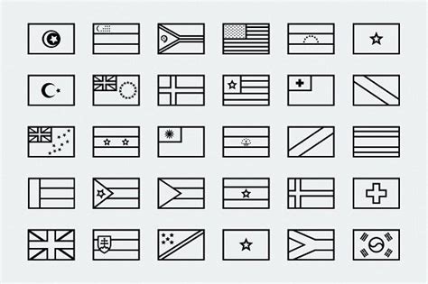 Simplified outline world flags | Flags of the world, World map continents, Outline