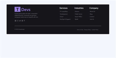 BOOTSTRAP 4 SIMPLE FOOTER