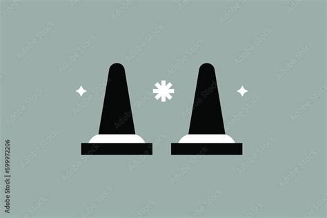 Geometric traffic pylon vector illustration in flat style design ...