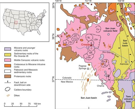 Geological map of the San Juan volcanic field in southwestern Colorado ...