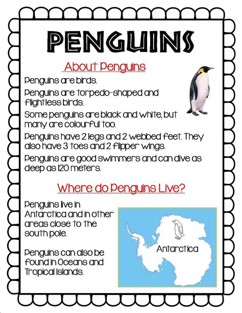 Printable Penguin Facts