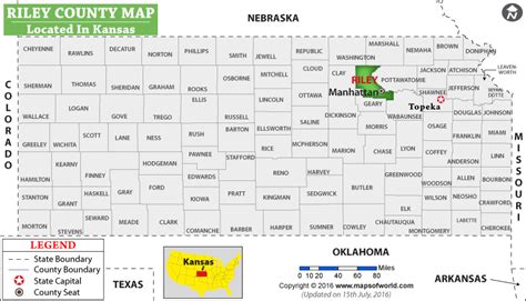 Riley County Map, Kansas