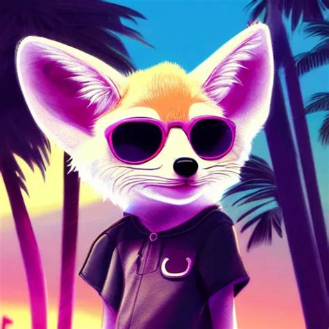 fennec fox, pink, palm trees, furry, cute, disney | Stable Diffusion | OpenArt