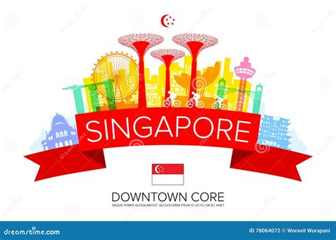 Singapore Travel Landmarks Cartoon Vector | CartoonDealer.com #57370937