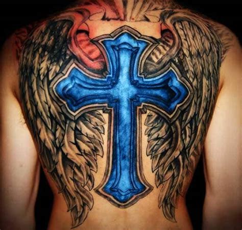 Cross With Wings Tattoo Designs For Men