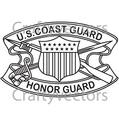 Coast Guard Honor Guard Insignia Vector File | Etsy